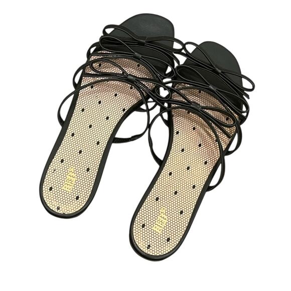 RED Valentino Shoes - RED Valentino Black 3 Bow Sandals Size 39.5